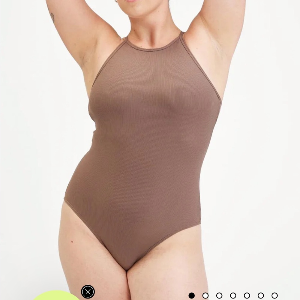 Girlfriend collective Marlow high neck bodysuit medium thong